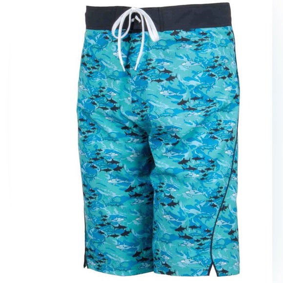 Blacktip Men's Offshore Board Shorts Blue Shark Reef 32 - Picture 6 of 6